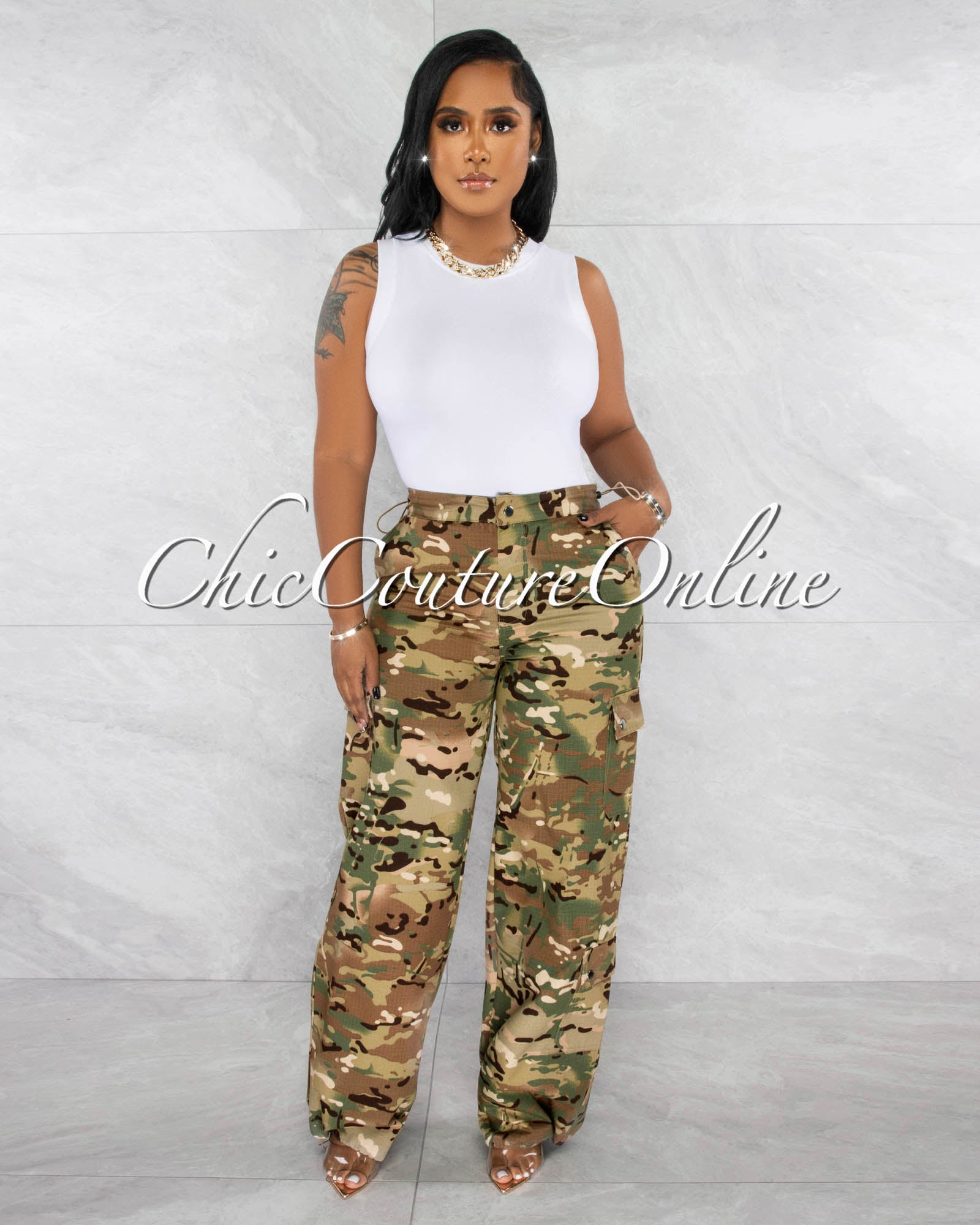 *Stalling Olive Camo Cargo Jogger Pants
