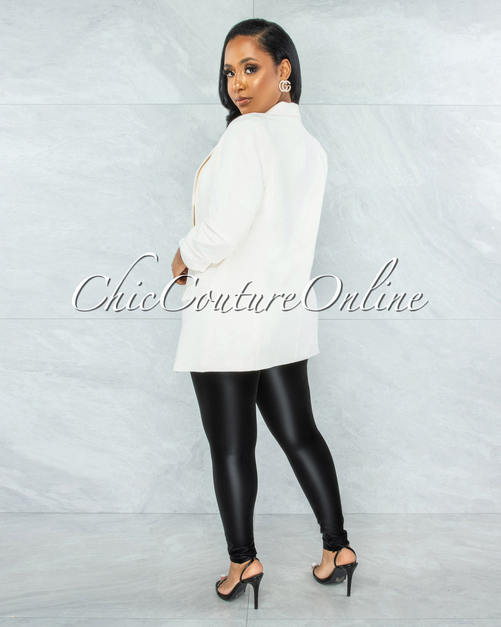 Xandria Off-White Boyfriend Long Blazer