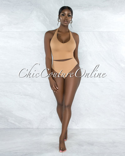 Dahy Nude Ribbed Undergarment Two-Piece Set