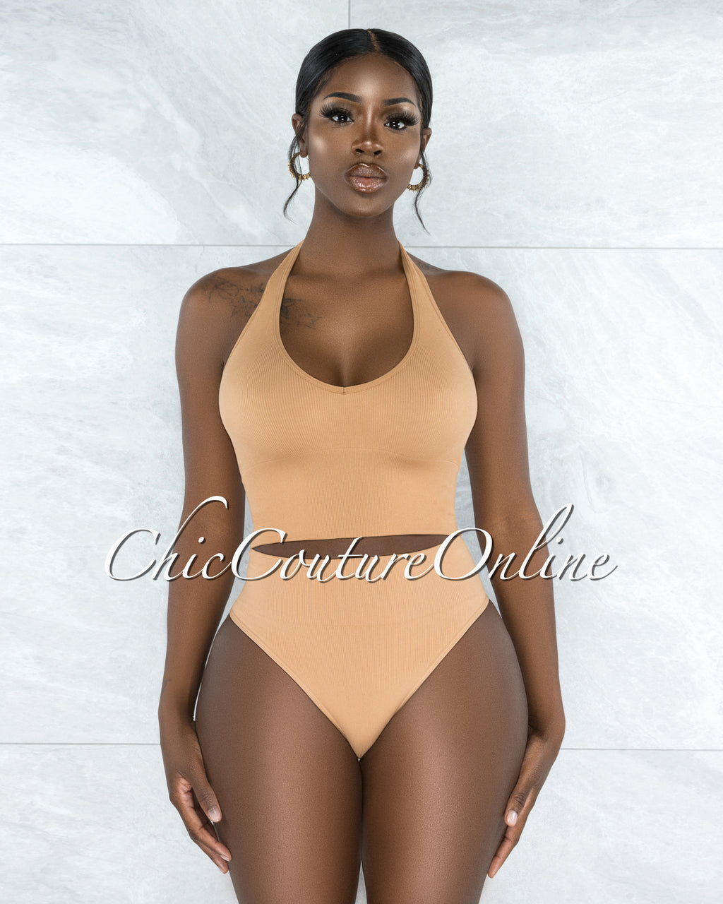 *Dahy Nude Ribbed Undergarment Two-Piece Set