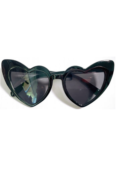 Valentina Black Retro Heart Sunglasses