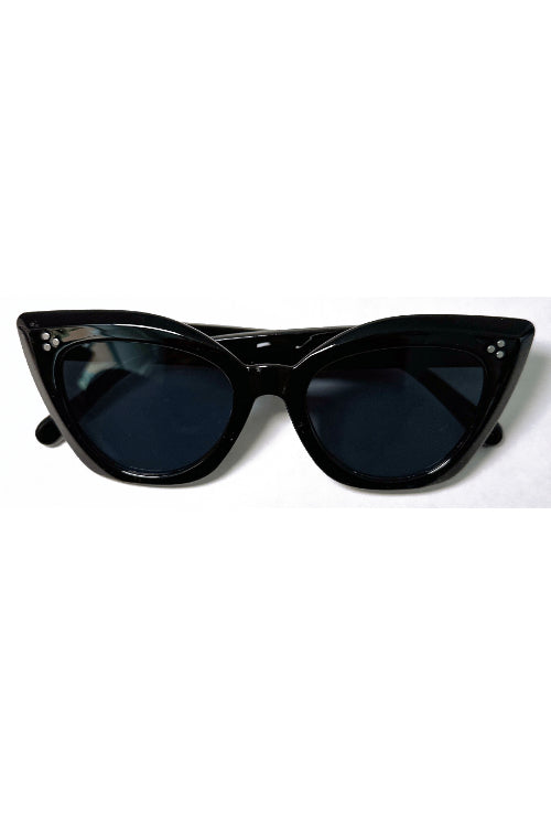 Serena Black Bolted Cateye Sunglasses