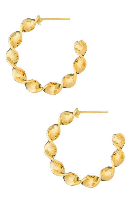Francia Gold Dainty Twist Hoop Earrings
