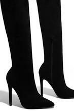 Alex Black Faux Suede Over-The-Knee Boots