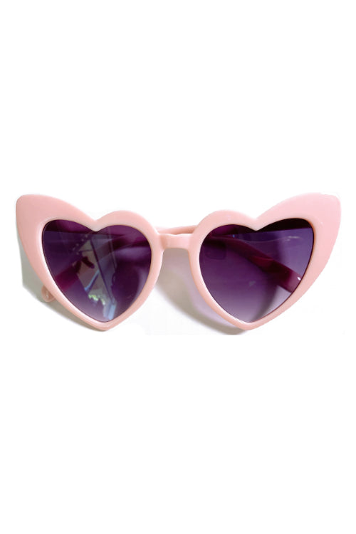 Valentina Pink w/ Dark Lens Retro Heart Sunglasses